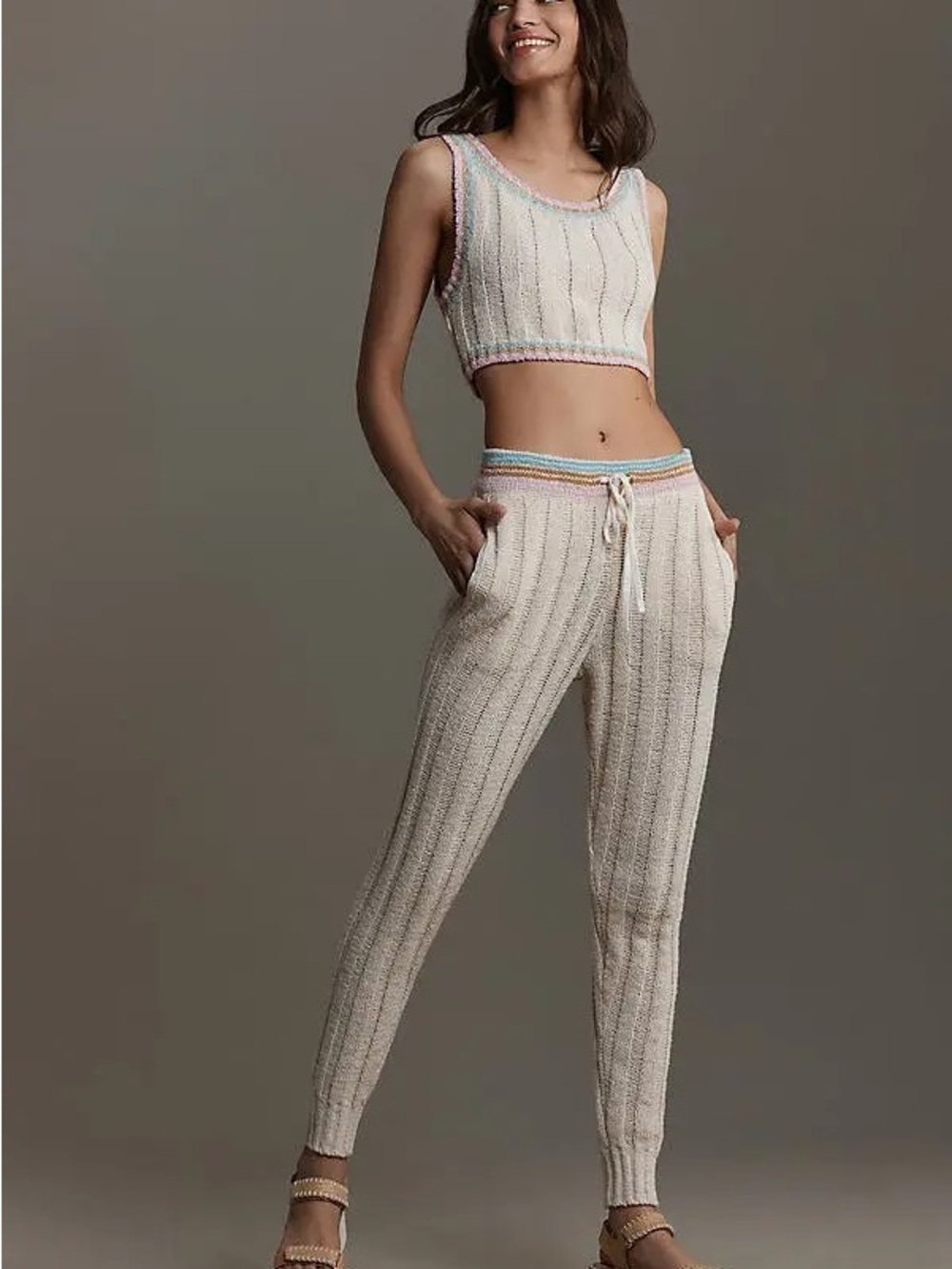 l*space Ivy Ribbed Pants in Tapioca Cream Size S